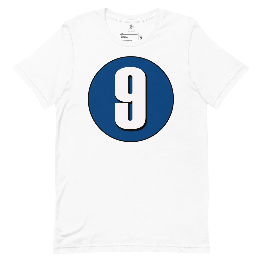 Unisex t-shirt: White on Navy Blue 9