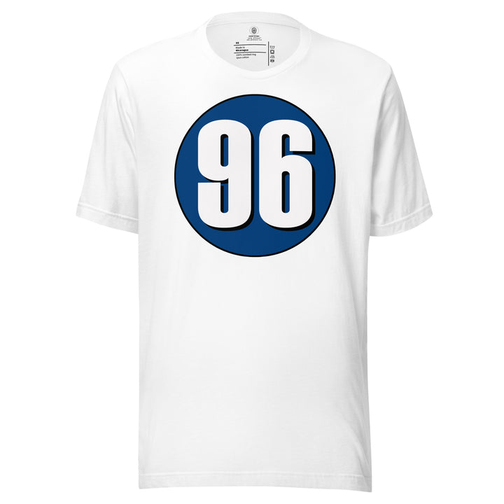 Unisex t-shirt: White on Navy Blue 96