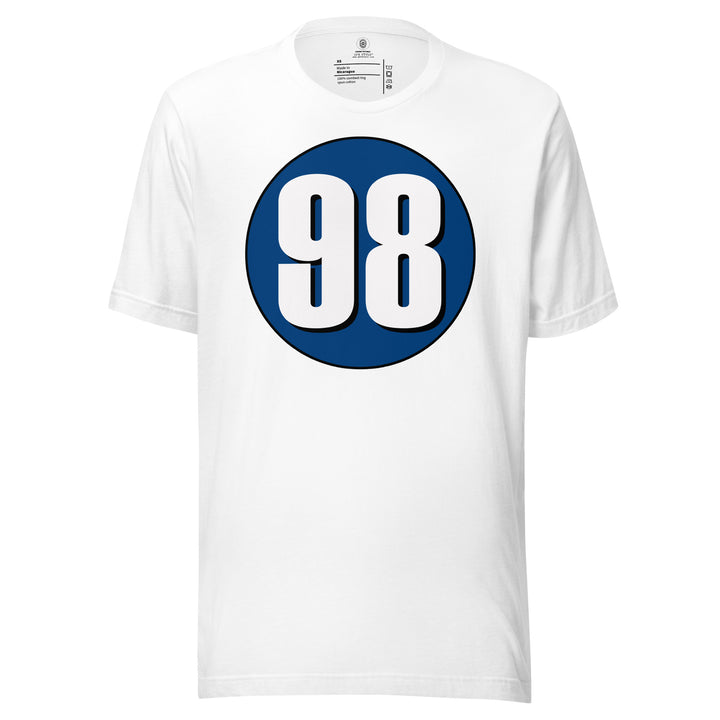 Unisex t-shirt: White on Navy Blue 98