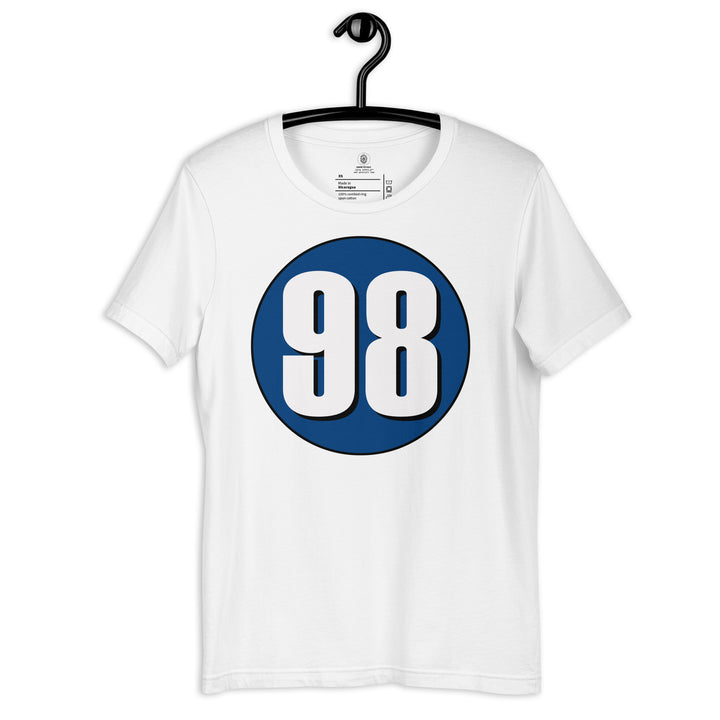 Unisex t-shirt: White on Navy Blue 98