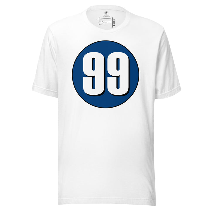 Unisex t-shirt: White on Navy Blue 99