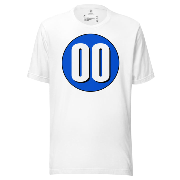 Unisex t-shirt: White on Periwinkle 00