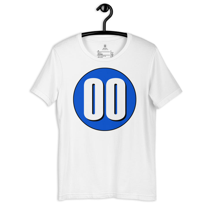 Unisex t-shirt: White on Periwinkle 00