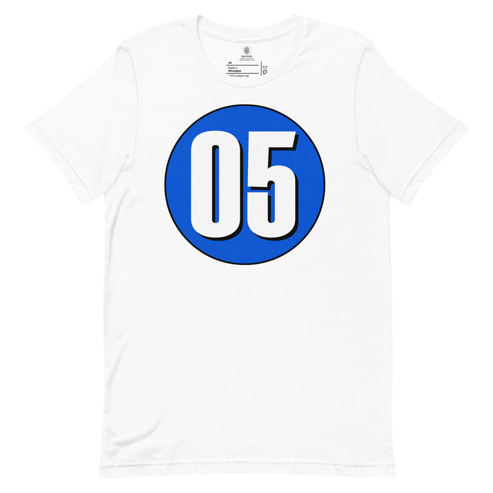 Unisex t-shirt: White on Periwinkle 05