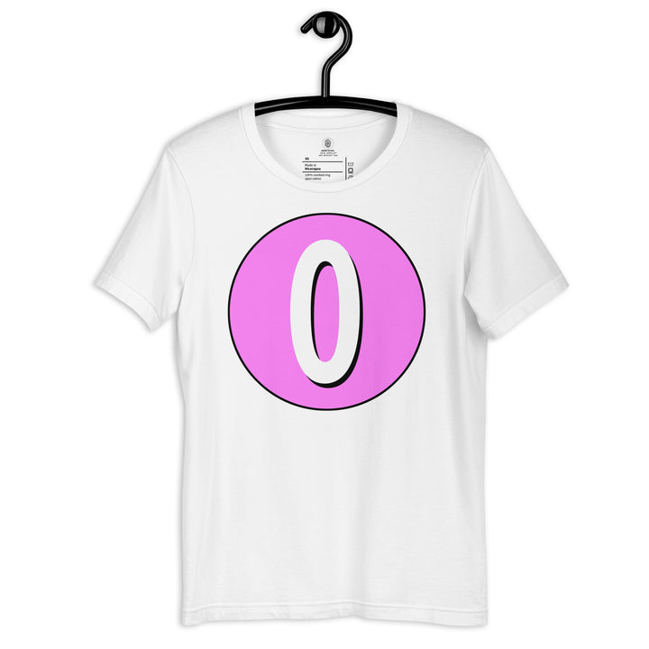 Unisex t-shirt: White on Pink 0