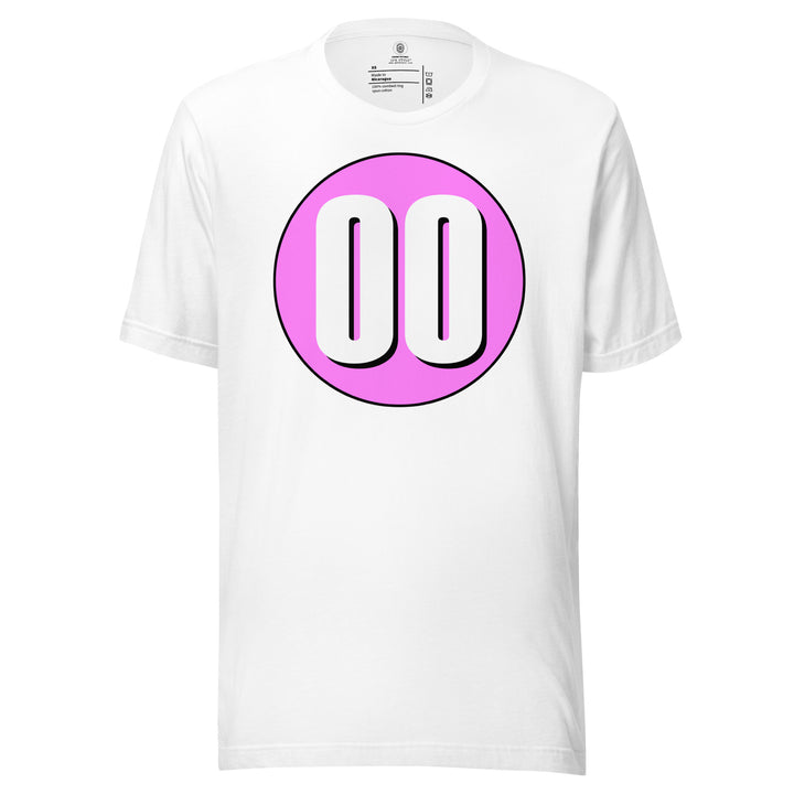 Unisex t-shirt: White on Pink 00