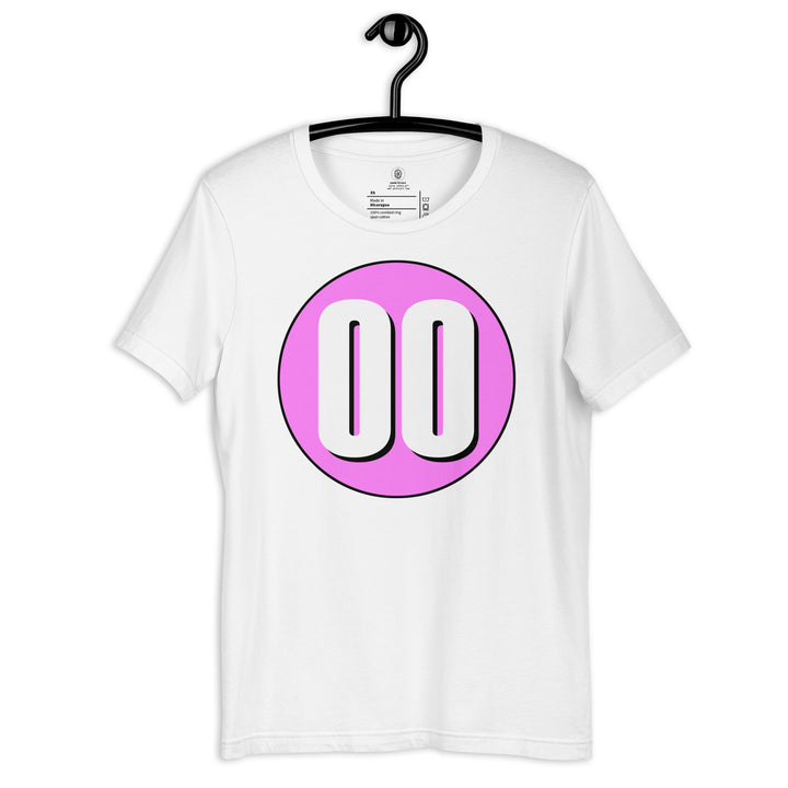 Unisex t-shirt: White on Pink 00