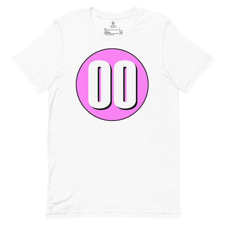 Unisex t-shirt: White on Pink 00