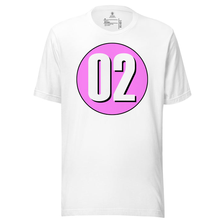 Unisex t-shirt: White on Pink 02