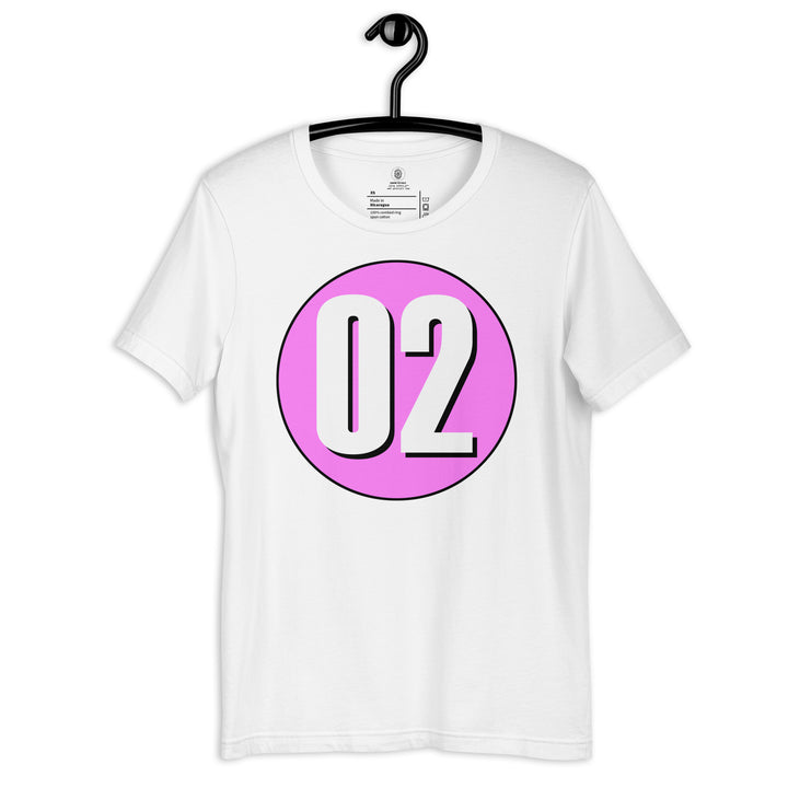 Unisex t-shirt: White on Pink 02