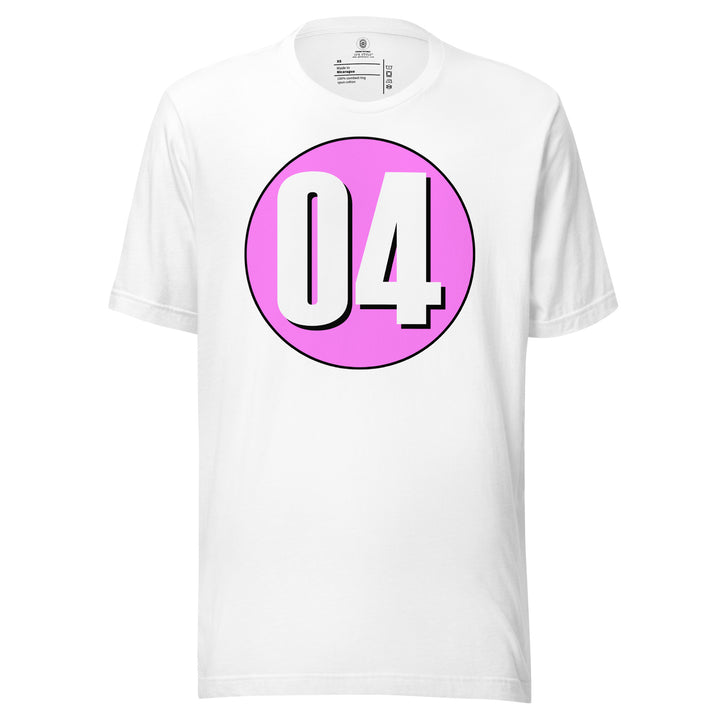 Unisex t-shirt: White on Pink 04