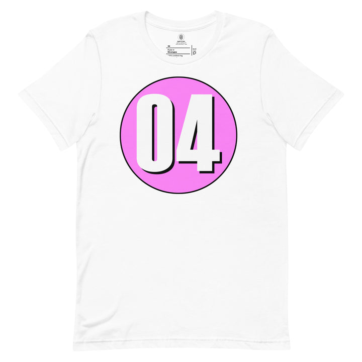 Unisex t-shirt: White on Pink 04