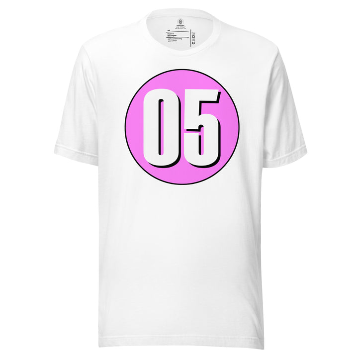 Unisex t-shirt: White on Pink 05