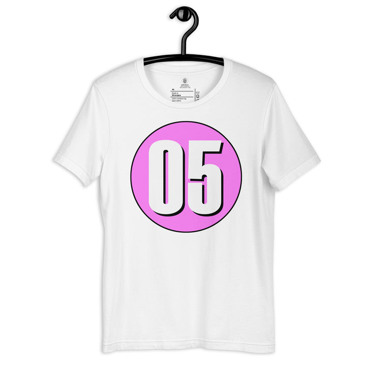 Unisex t-shirt: White on Pink 05