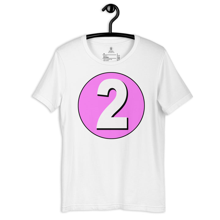 Unisex t-shirt: White on Pink 2