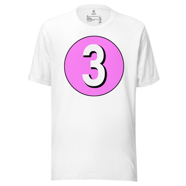 Unisex t-shirt: White on Pink 3