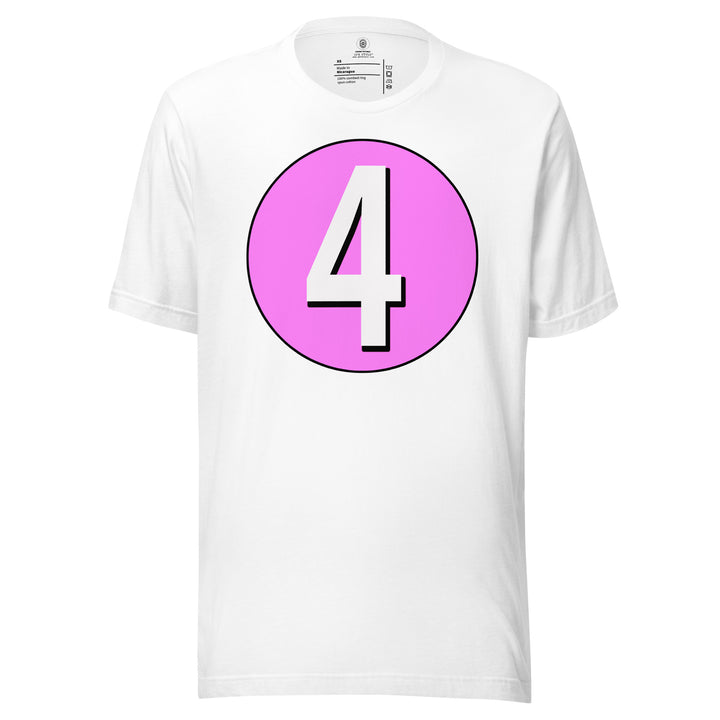 Unisex t-shirt: White on Pink 4