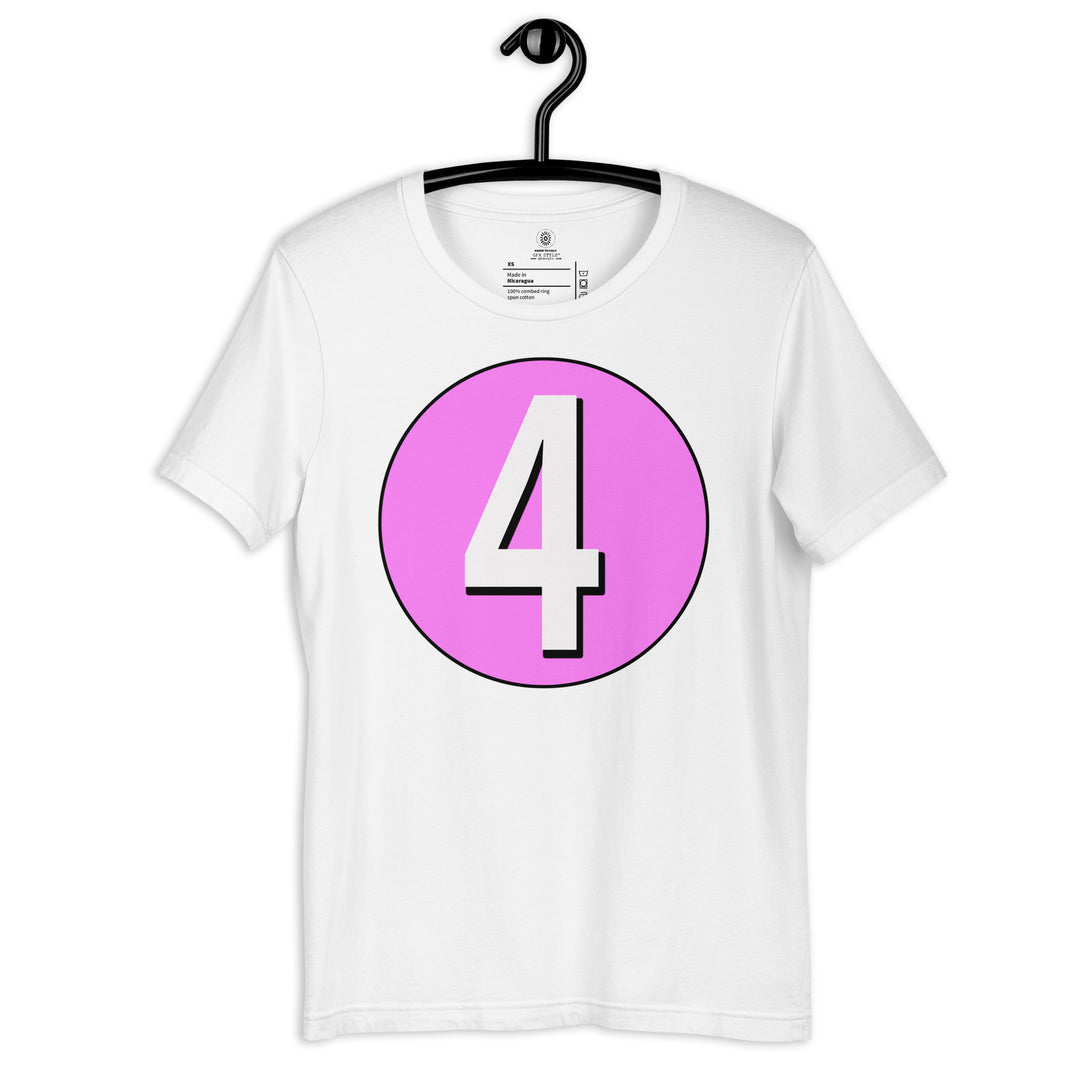 Unisex t-shirt: White on Pink 4