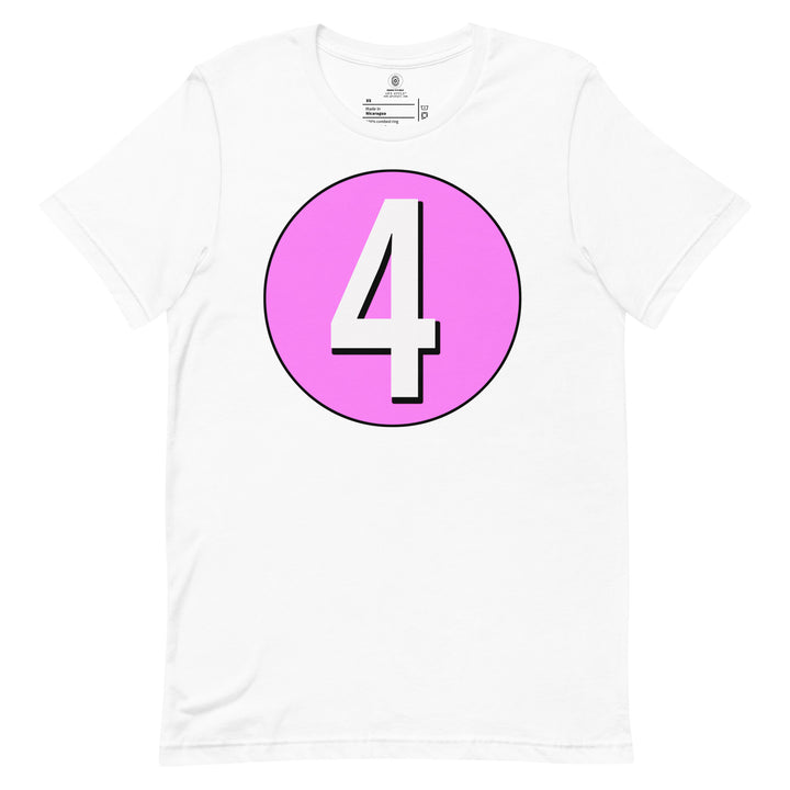 Unisex t-shirt: White on Pink 4