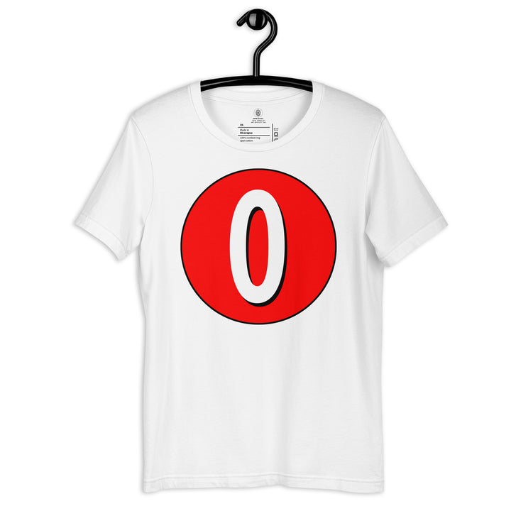 Unisex t-shirt: White on Red 0