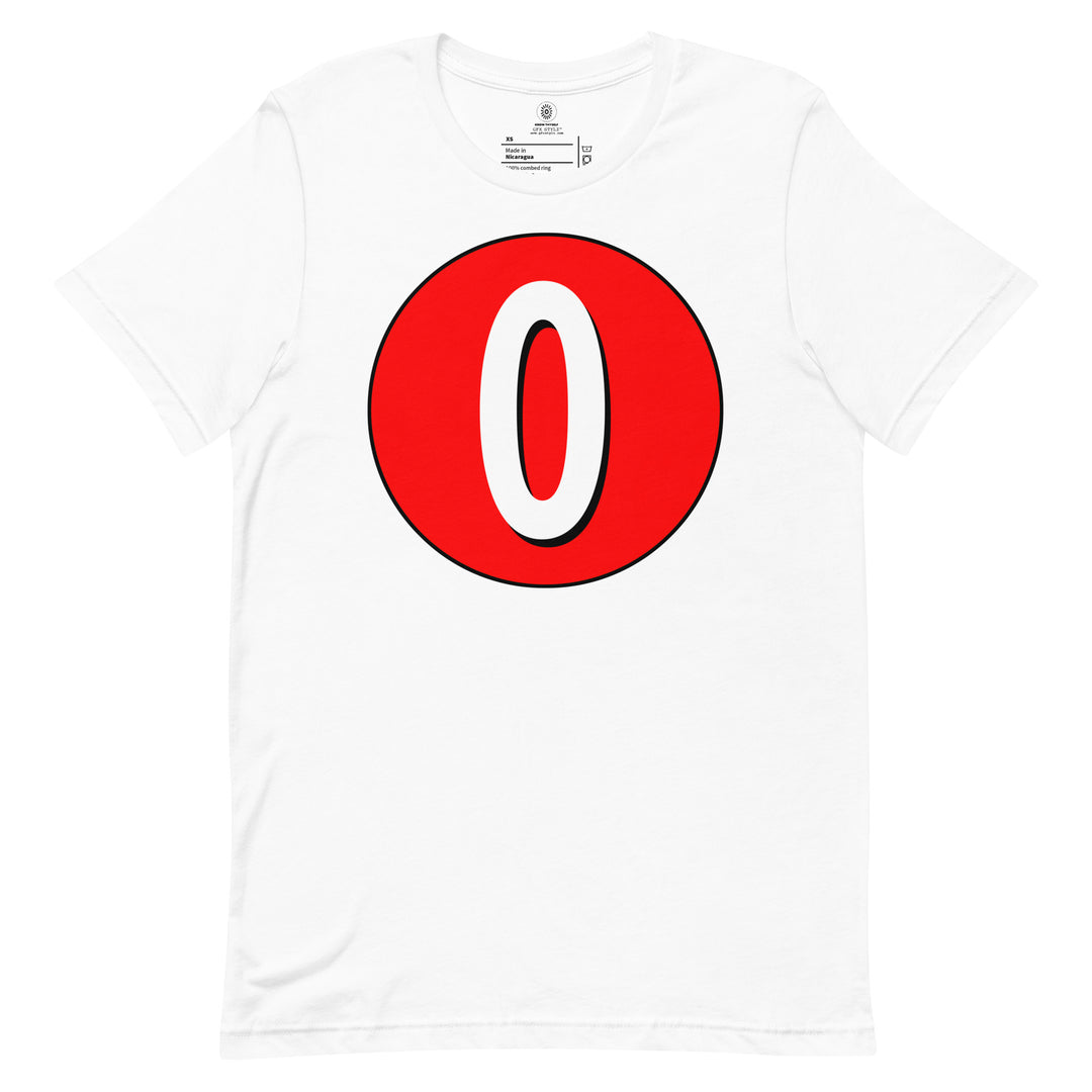 Unisex t-shirt: White on Red 0