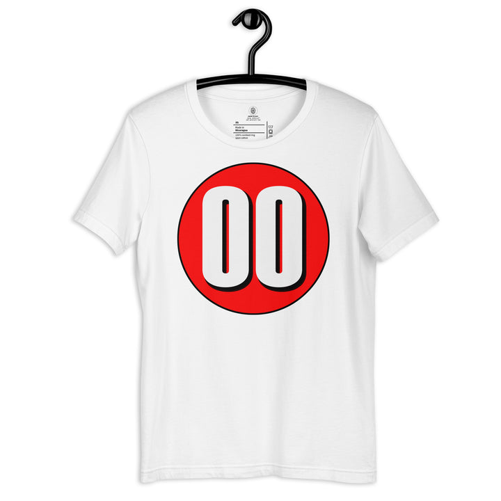 Unisex t-shirt: White on Red 00