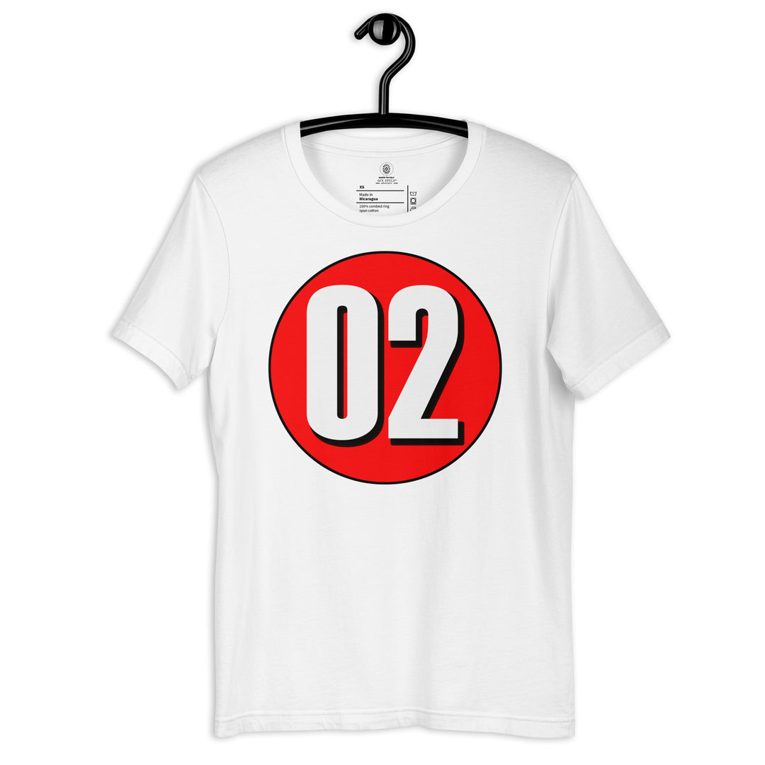 Unisex t-shirt: White on Red 02