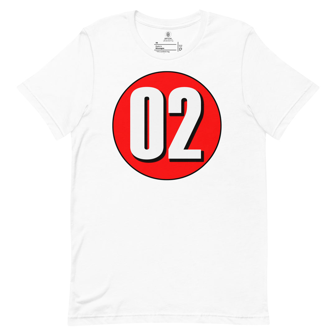 Unisex t-shirt: White on Red 02