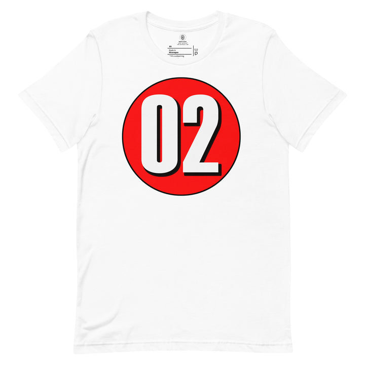 Unisex t-shirt: White on Red 02