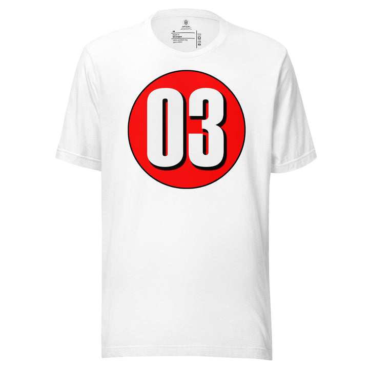 Unisex t-shirt: White on Red 03