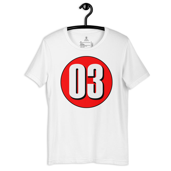 Unisex t-shirt: White on Red 03