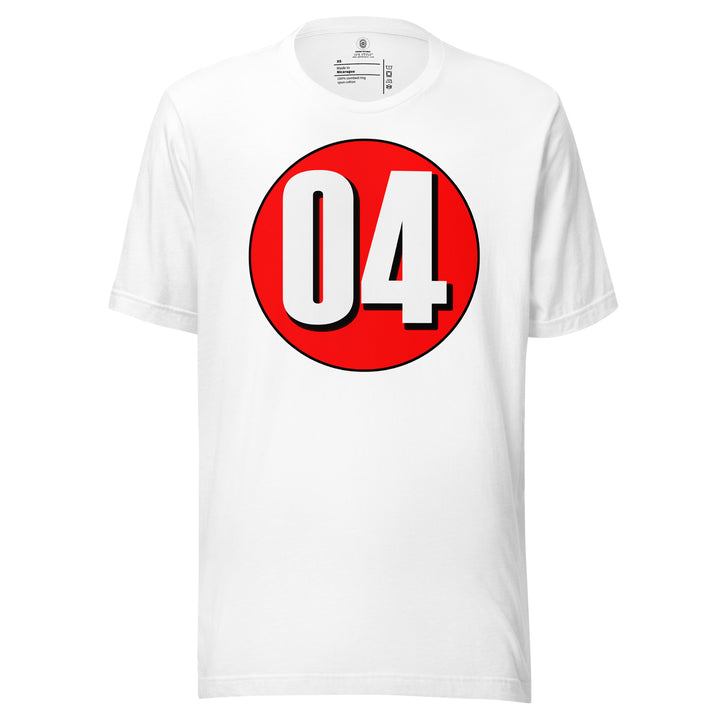 Unisex t-shirt: White on Red 04