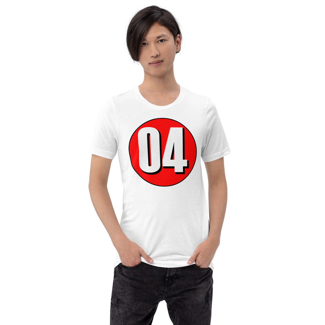 Unisex t-shirt: White on Red 04