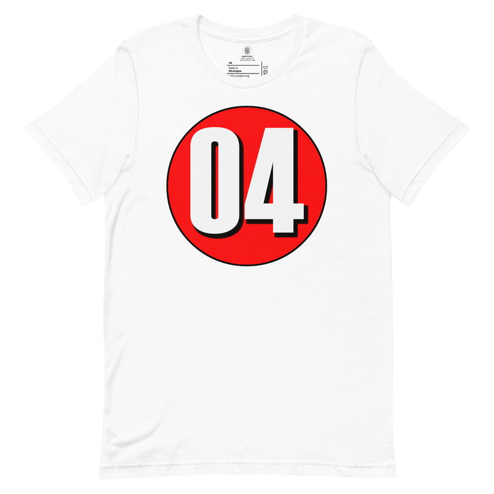 Unisex t-shirt: White on Red 04