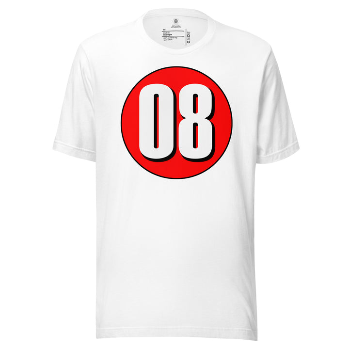 Unisex t-shirt: White on Red 08