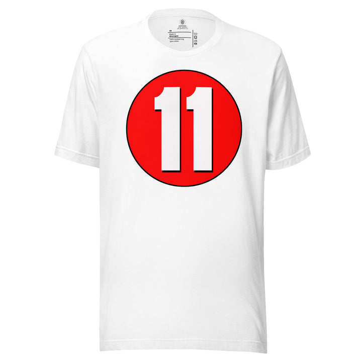 Unisex t-shirt: White on Red 11