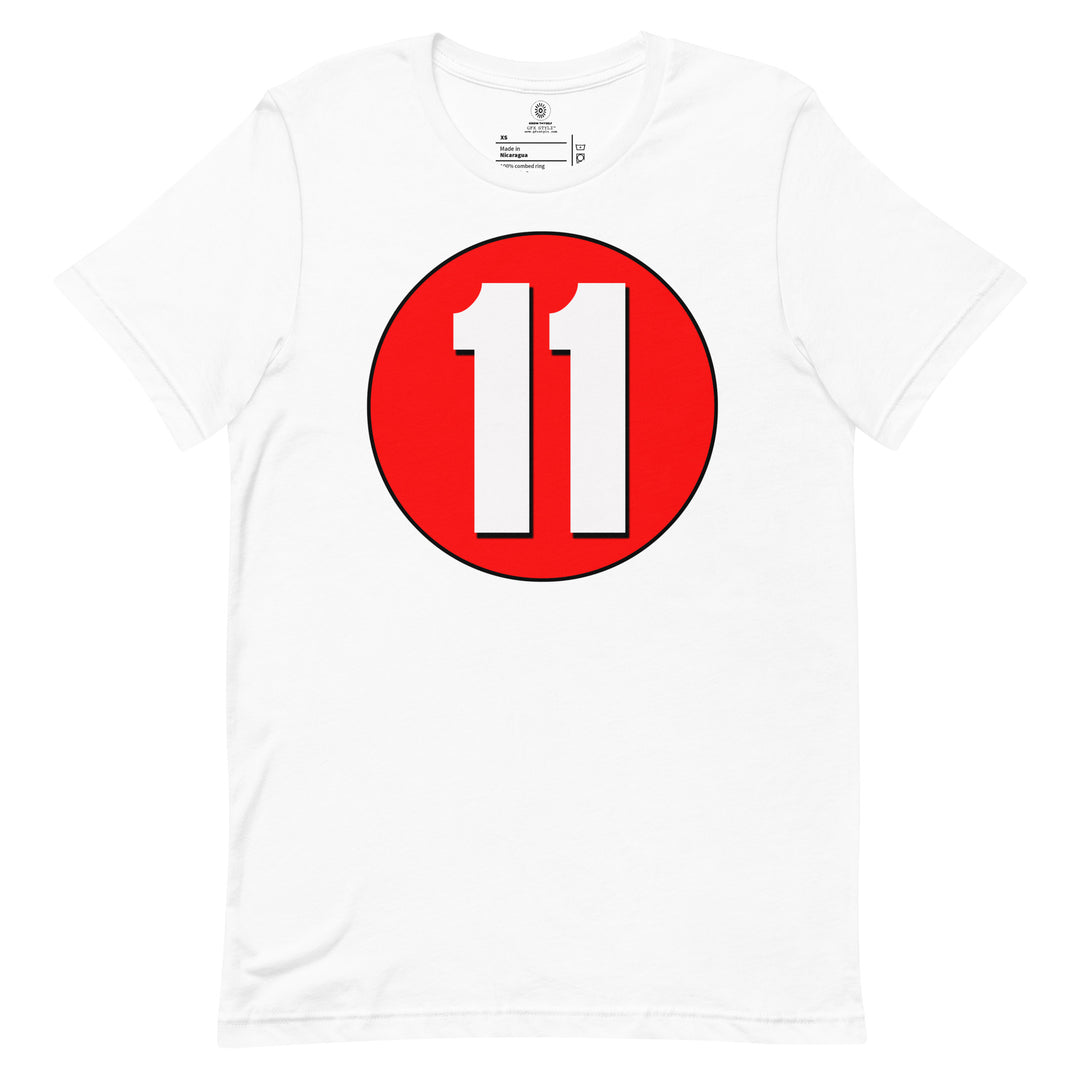 Unisex t-shirt: White on Red 11