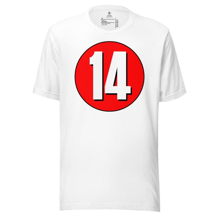 Unisex t-shirt: White on Red 14