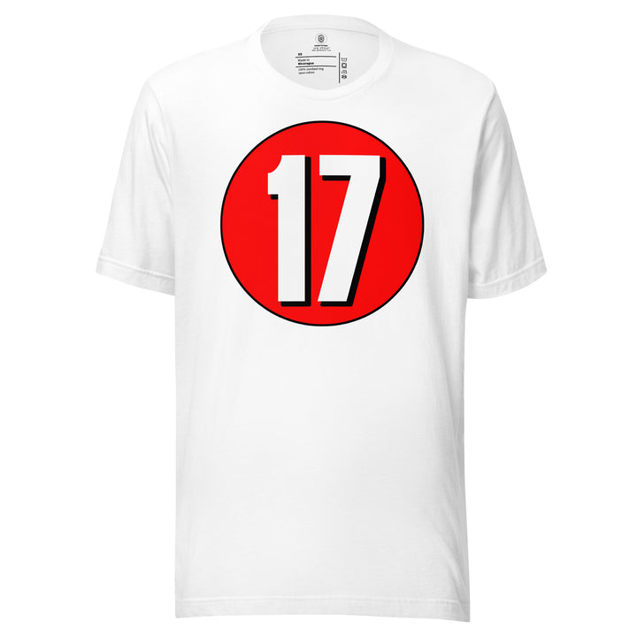 Unisex t-shirt: White on Red 17