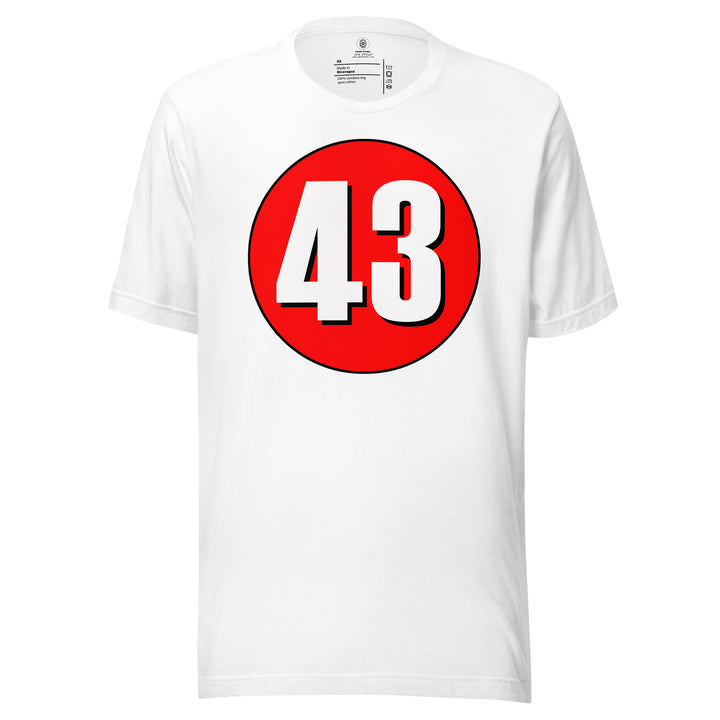 Unisex t-shirt: White on Red 43