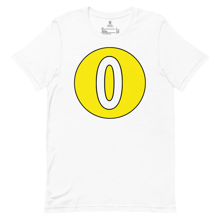 Unisex t-shirt: White on Yellow 0