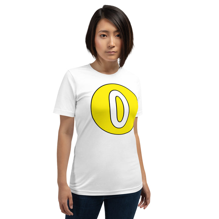 Unisex t-shirt: White on Yellow 0