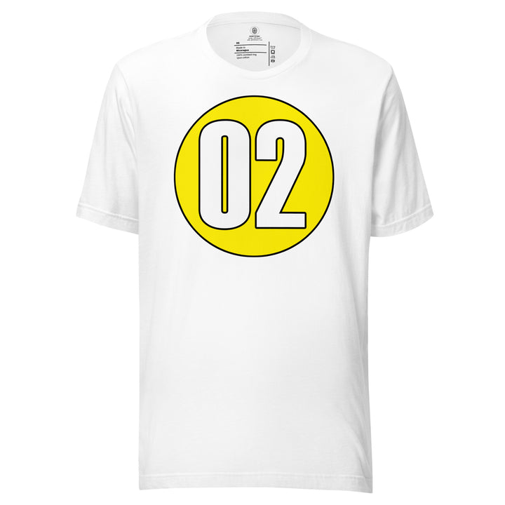 Unisex t-shirt: White on Yellow 02