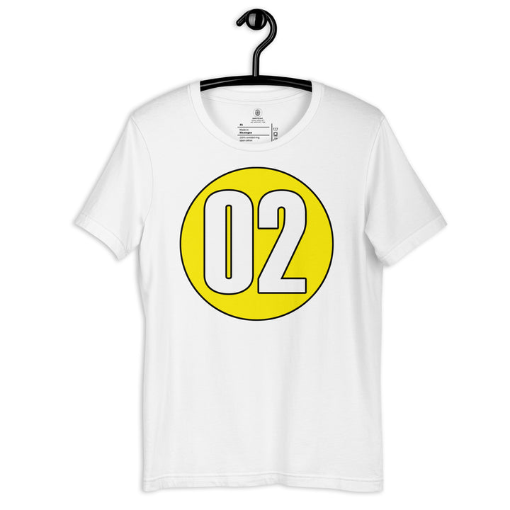 Unisex t-shirt: White on Yellow 02