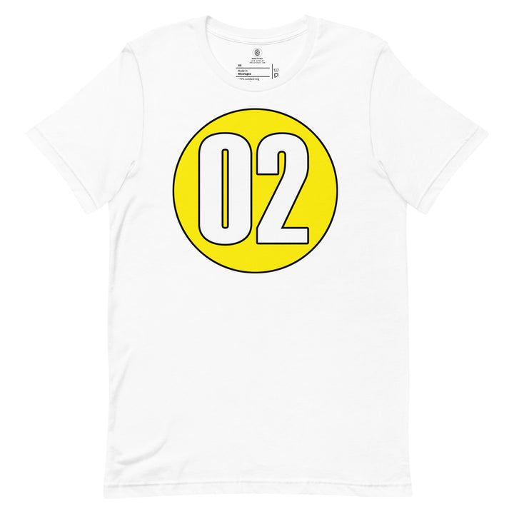 Unisex t-shirt: White on Yellow 02