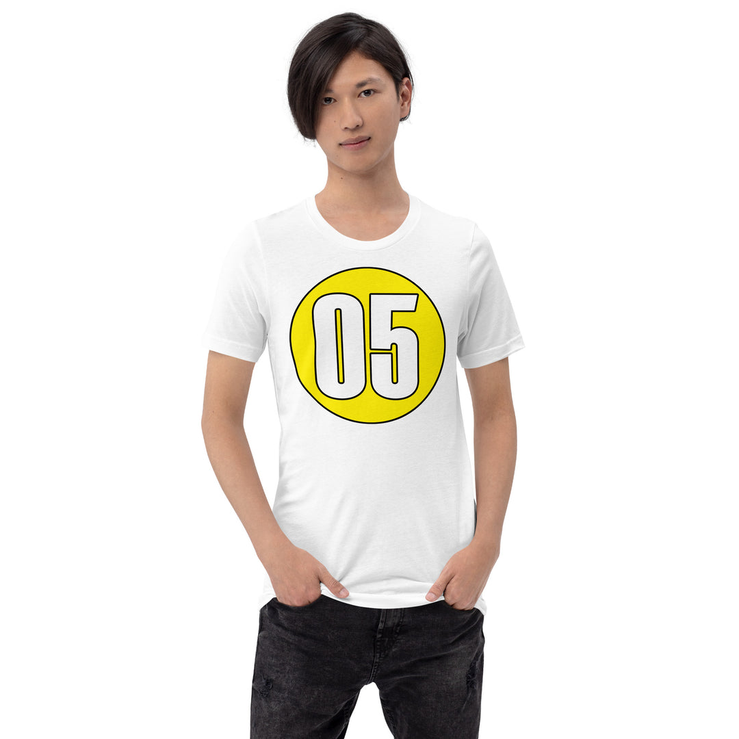 Unisex t-shirt: White on Yellow 05