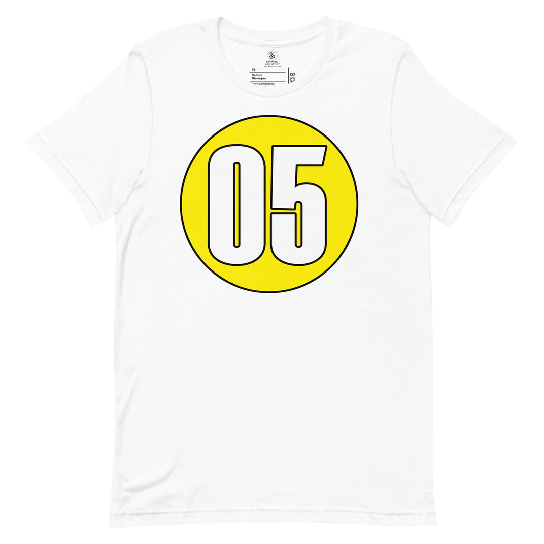 Unisex t-shirt: White on Yellow 05