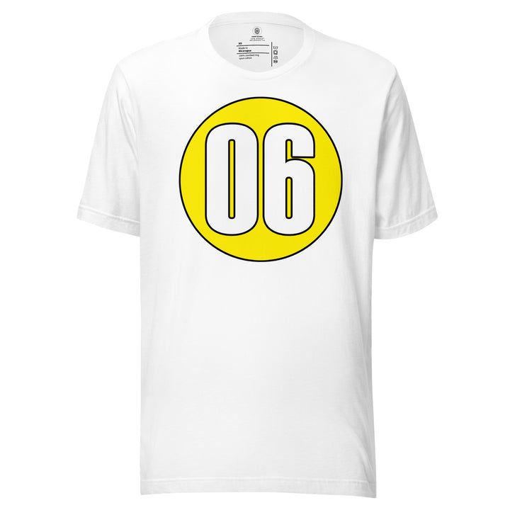 Unisex t-shirt: White on Yellow 06