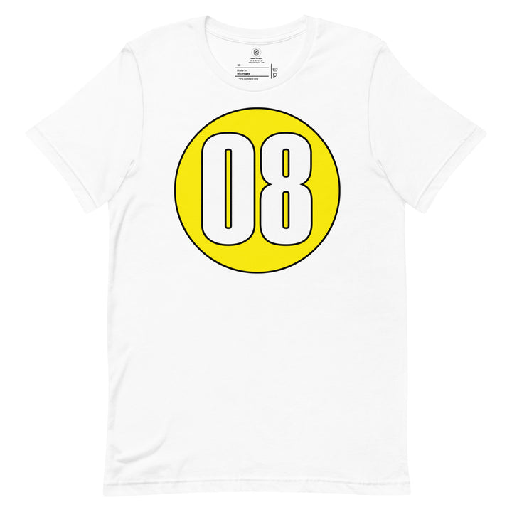 Unisex t-shirt: White on Yellow 08