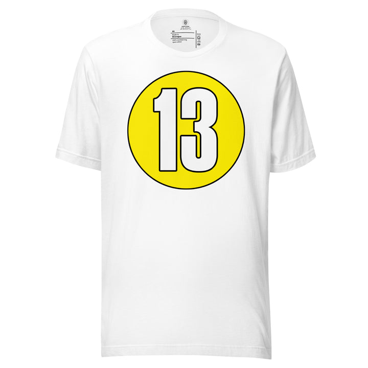 Unisex t-shirt: White on Yellow 13